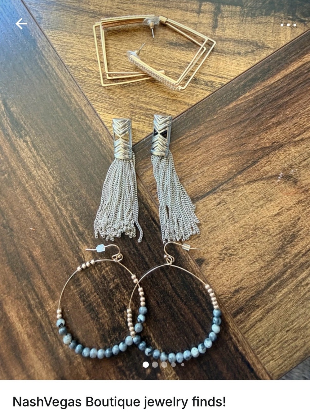Gold and Silver Tassel & Beaded Hoop Earring Set Various boutique brands
